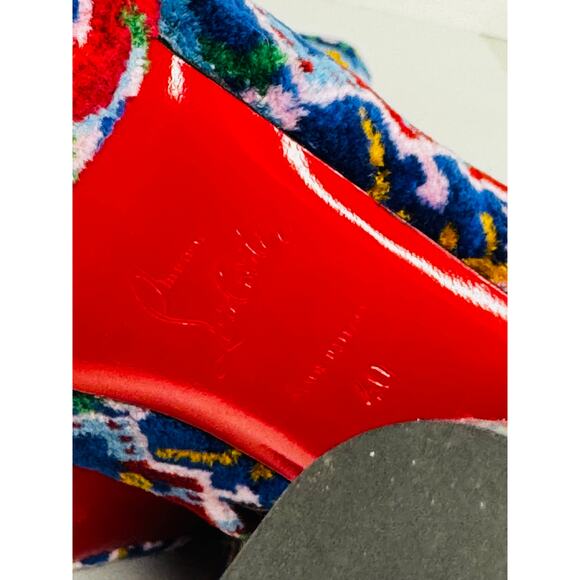 Christian Louboutin Izamayaz Black Velvet 130mm Platform Boots IT 40 Retro - Picture 5 of 11